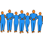 Vector image of interlinked business people