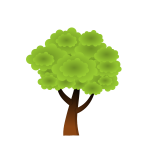 Tree in spring vector drawing