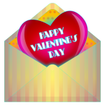 Valentines Day card in envelope vector drawing