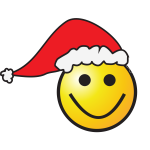 Smiley with elf hat vector